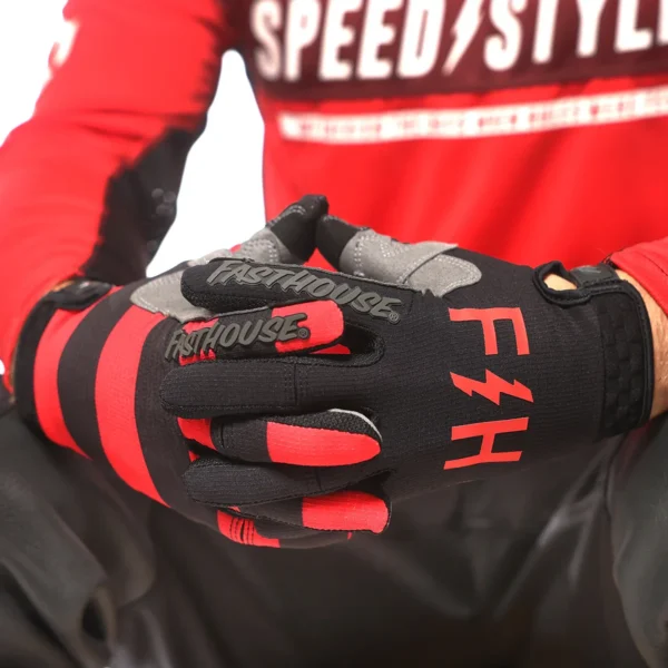 Speed Style Negro Rojo - 4 Guantes - Speed Style Negro Rojo